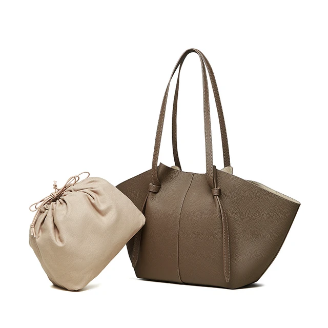 Alt view image 2 of 2 - Genuine Leather Women Crossbody Bags Women's Tote Shoulder Bag Grey