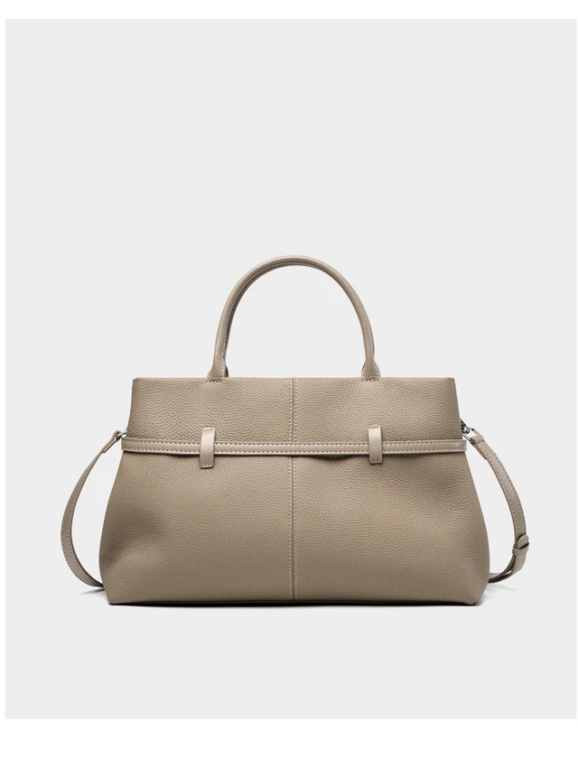 Alt view image 2 of 2 - Genuine Leather Women Large Casual Handbag Grey