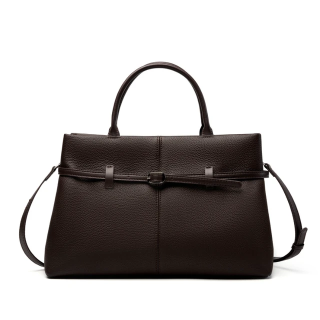 Alt view image 2 of 2 - Genuine Leather Women Large Casual Handbag Brown