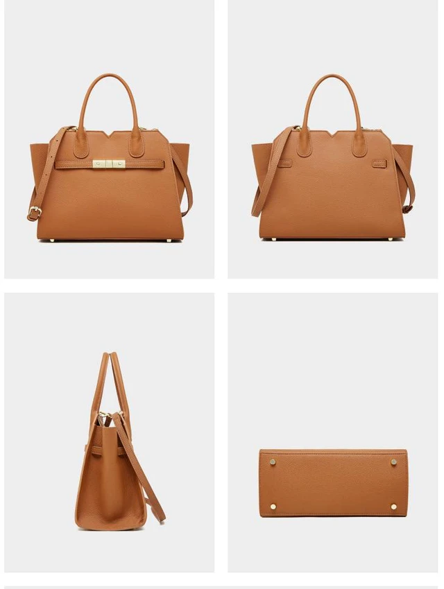 Alt view image 2 of 2 - Genuine Leather Women Shoulder Handbag Ladies Crossbody Purse Brown