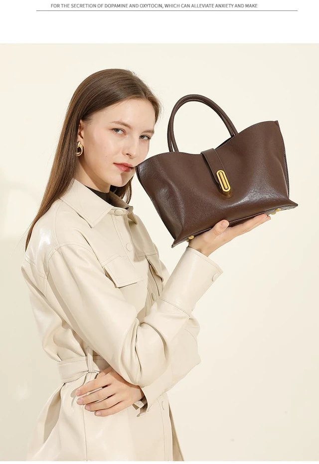 Alt view image 2 of 5 - Genuine Leather Women Crossbody Bags Women's Tote Shoulder Bag Brown