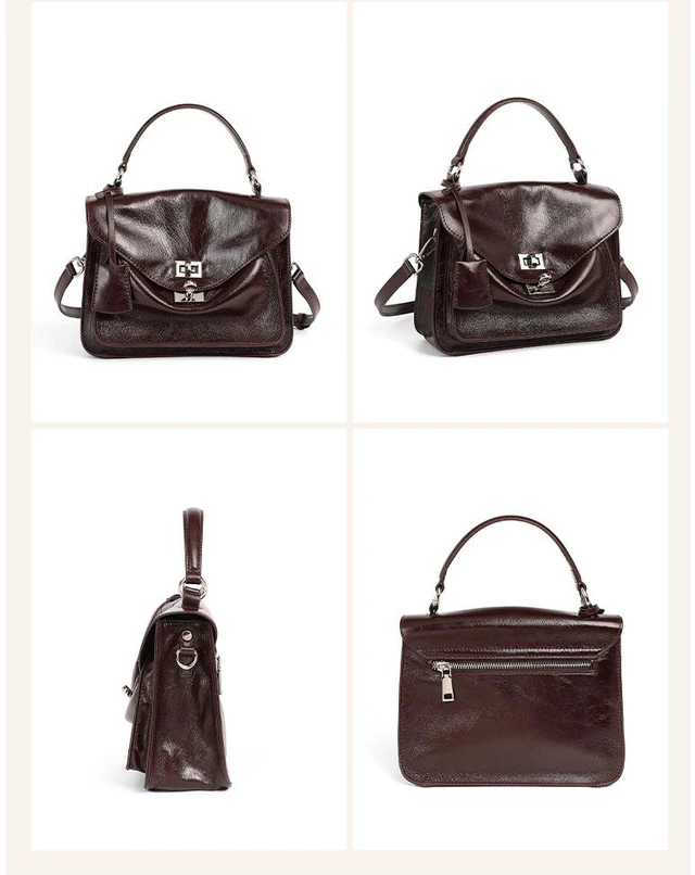 Main image of Genuine Leather Women Shoulder Handbag Tote Hobo Purses Handbag Brown