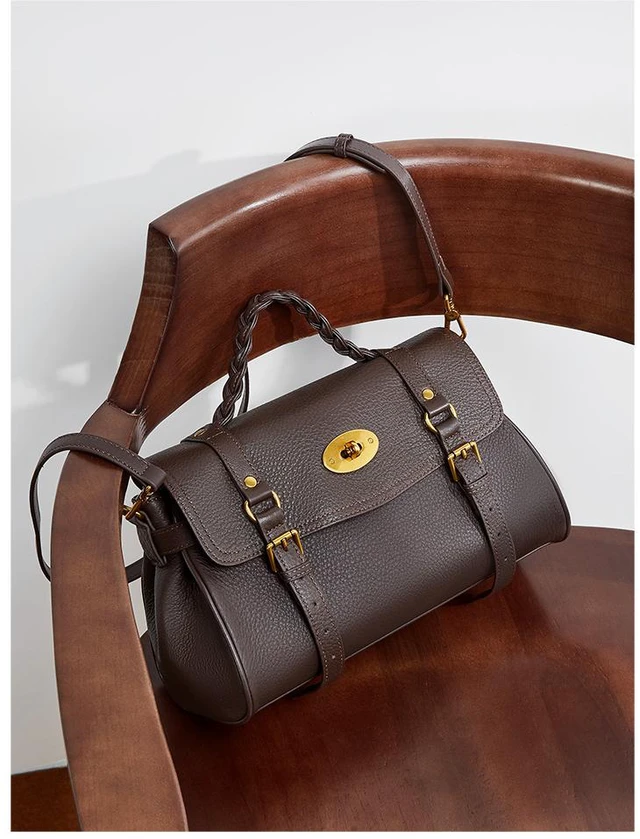 Alt view image 7 of 7 - Genuine Leather Women Crossbody Bags Women's Tote Shoulder Bag Brown