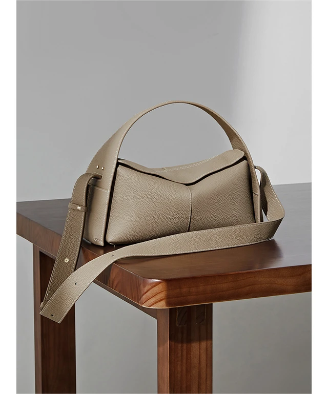 Alt view image 2 of 2 - Women Genuine Leather Handbag Grey