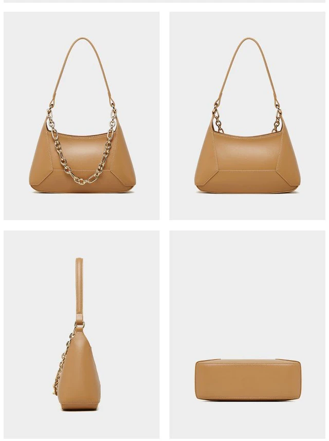 Main image of Genuine Leather Women Crossbody Handbag Apricot