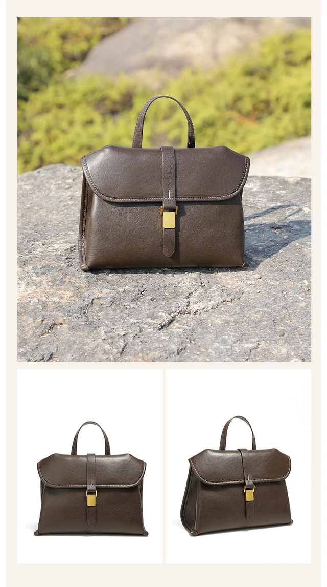 Alt view image 3 of 3 - Genuine Leather Women Handbag and Purse Brown