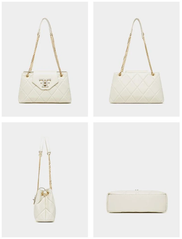Alt view image 2 of 2 - Genuine Leather Women Shoulder Bag White