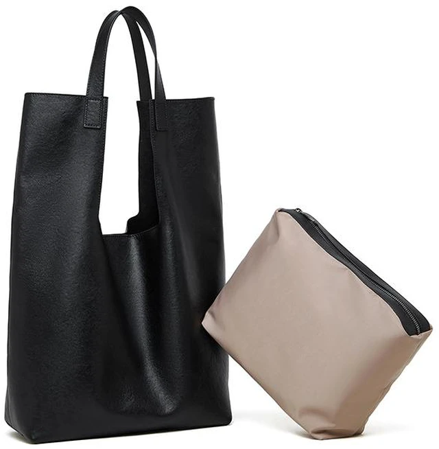 Main image of Genuine Leather Handbags Vintage-Style Top Handle Shoulder Bag Black