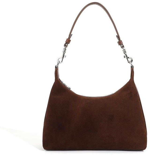 Main image of Frosted Cowhide High-Capacity Crossbody Bag Brown