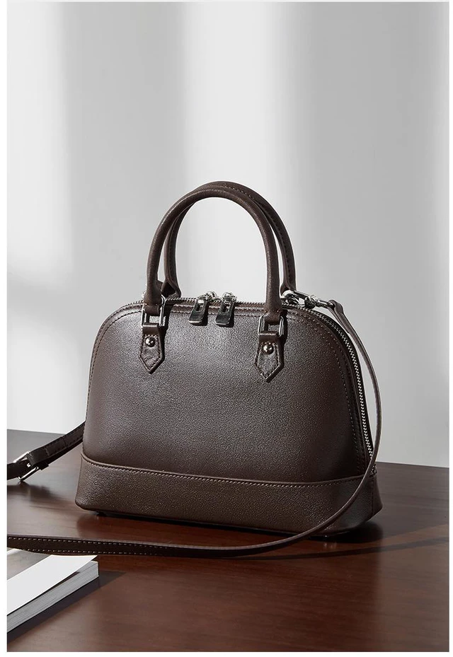 Alt view image 2 of 3 - Genuine Leather Women Large Capacity Top-handle Hobo Bag Brown