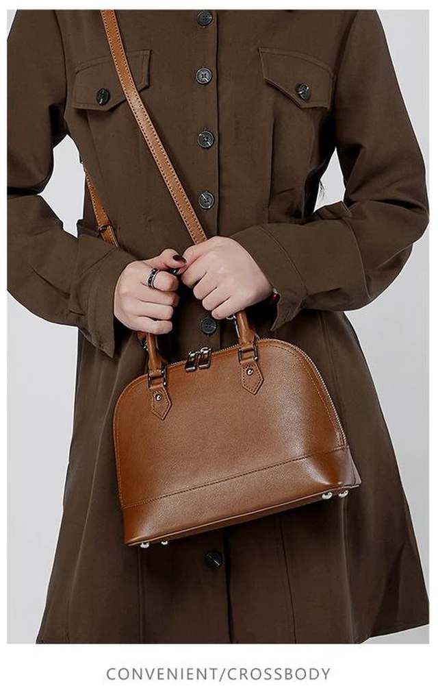 Alt view image 2 of 4 - Genuine Leather Women Large Capacity Top-handle Hobo Bag Brown