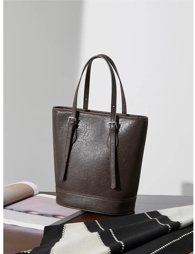 Main image of Genuine Leather Women Handbags Tote Purse Shoulder Bag Brown