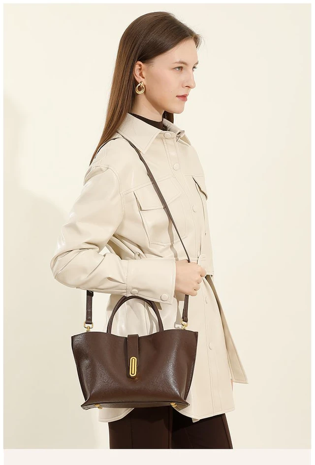 Main image of Genuine Leather Women's Crossbody Bag Brown