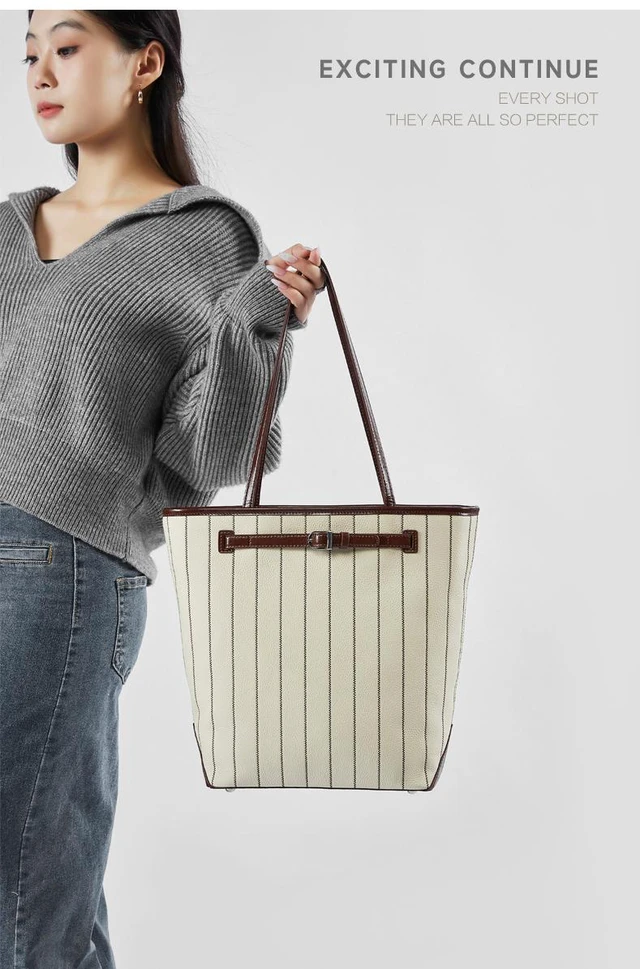 Alt view image 2 of 5 - Lazy Style Genuine Leather Tote Bag White