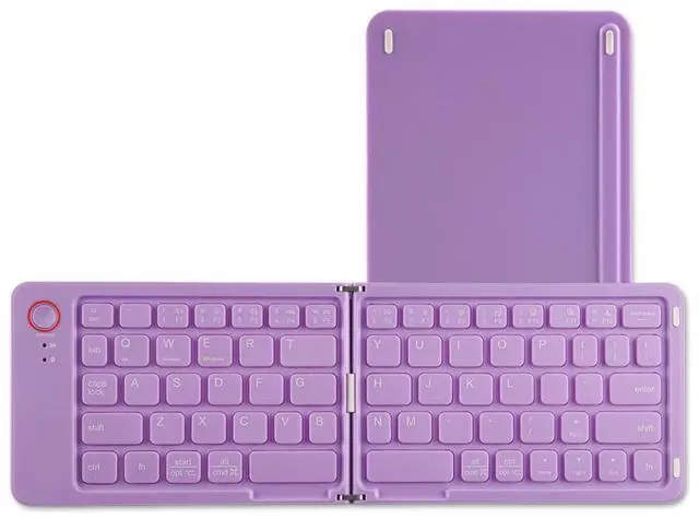 Alt view image 3 of 3 - Wireless Foldable Bluetooth Keyboard Mini Portable Keyboard for Laptops, Smartphones, and Office Purple