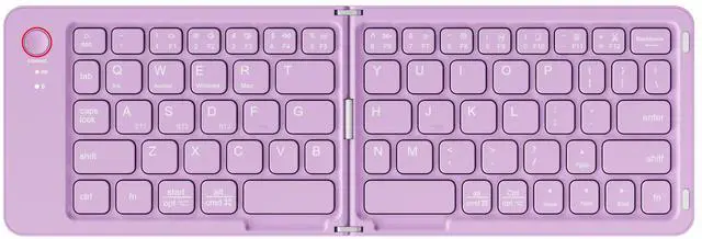 Main image of Wireless Foldable Bluetooth Keyboard Mini Portable Keyboard for Laptops, Smartphones, and Office Purple