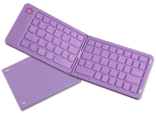 Alt view image 2 of 3 - Wireless Foldable Bluetooth Keyboard Mini Portable Keyboard for Laptops, Smartphones, and Office Purple