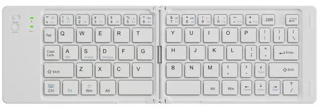 Main image of New ultra-slim, foldable Bluetooth keyboard; rechargeable and compatible with smartphones, Ipad, and laptops White