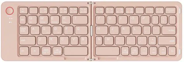 Main image of Wireless Foldable Bluetooth Keyboard Mini Portable Keyboard for Laptops, Smartphones, and Office Pink