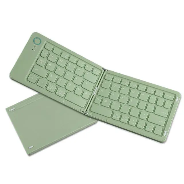 Alt view image 3 of 3 - Wireless Foldable Bluetooth Keyboard Mini Portable Keyboard for Laptops, Smartphones, and Office Green