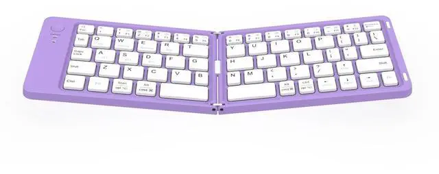 Main image of Wireless Foldable Bluetooth Keyboard Mini Portable Keyboard for Laptops, Smartphones, and Office Purple