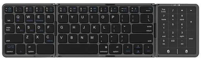 Main image of New Portable Bluetooth Keyboard with Large Touchpad and Foldable Design Compatible with Ipad and Multi-OS Systems (Ideal for Office ) Grey