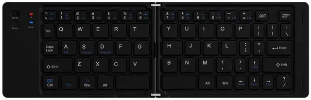 Main image of New ultra-slim, foldable Bluetooth keyboard; rechargeable and compatible with smartphones, Ipad, and laptops Black