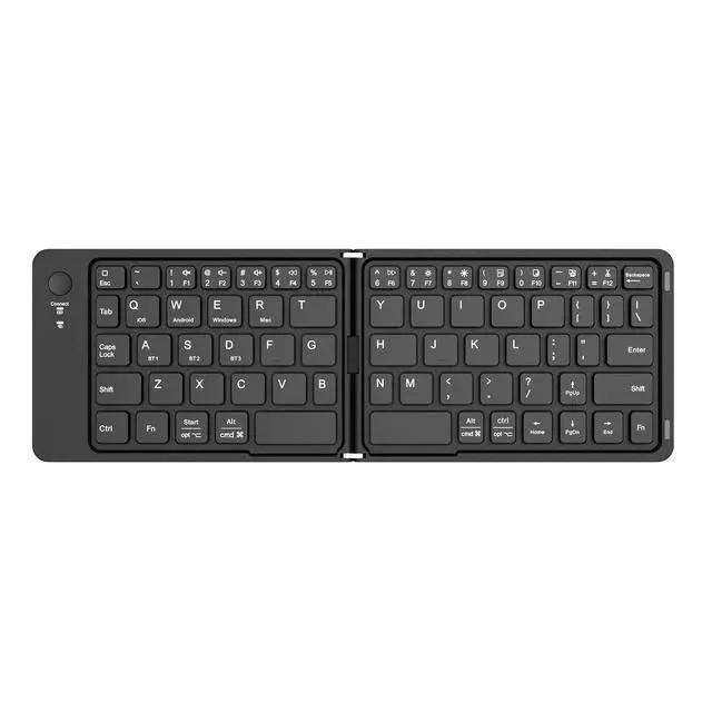 Alt view image 2 of 3 - Wireless Foldable Bluetooth Keyboard Mini Portable Keyboard for Laptops, Smartphones, and Office Black
