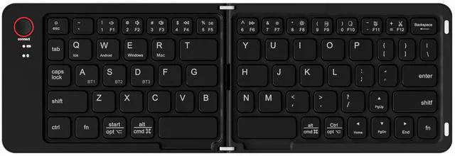 Main image of Wireless Foldable Bluetooth Keyboard Mini Portable Keyboard for Laptops, Smartphones, and Office Black