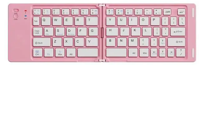 Main image of New ultra-slim, foldable Bluetooth keyboard; rechargeable and compatible with smartphones, Ipad, and laptops Pink
