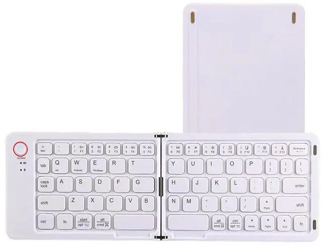 Alt view image 2 of 3 - Wireless Foldable Bluetooth Keyboard Mini Portable Keyboard for Laptops, Smartphones, and Office White