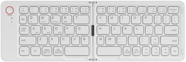 Main image of Wireless Foldable Bluetooth Keyboard Mini Portable Keyboard for Laptops, Smartphones, and Office White