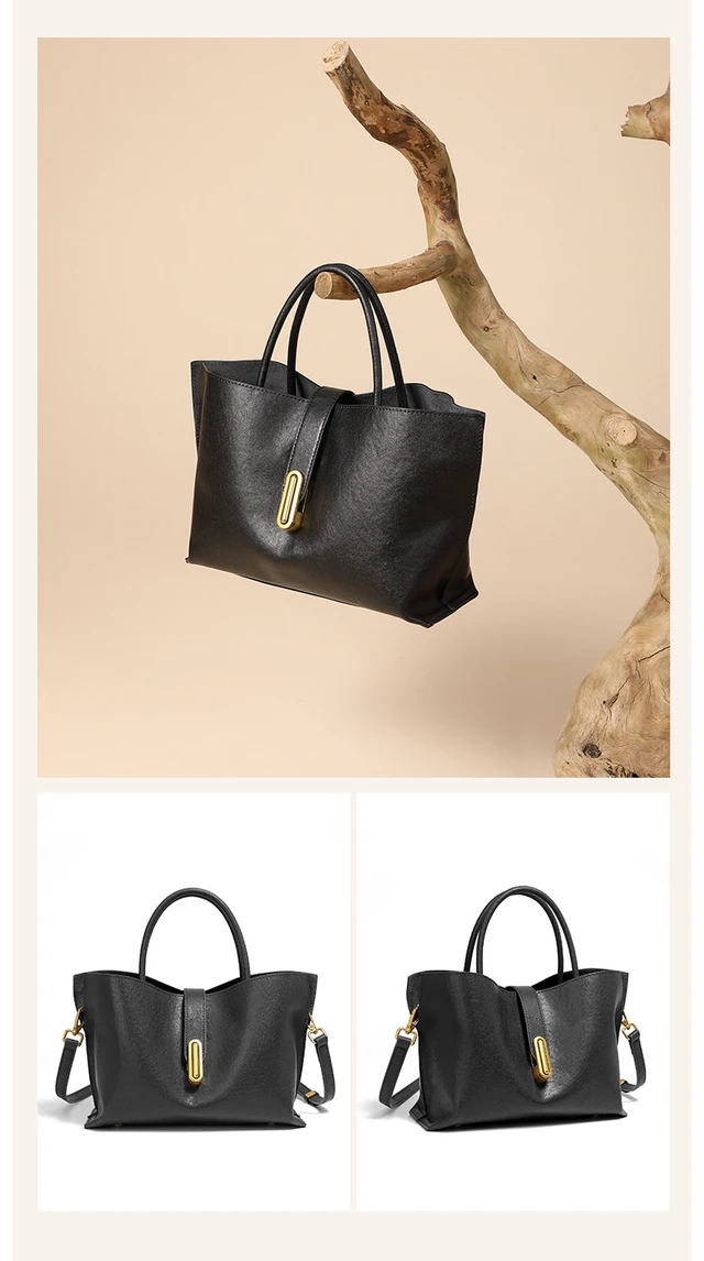Alt view image 2 of 3 - Genuine Leather Women's Crossbody Bag Black