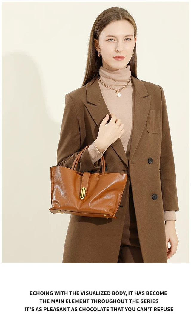 Alt view image 4 of 4 - Genuine Leather Women's Crossbody Bag Brown