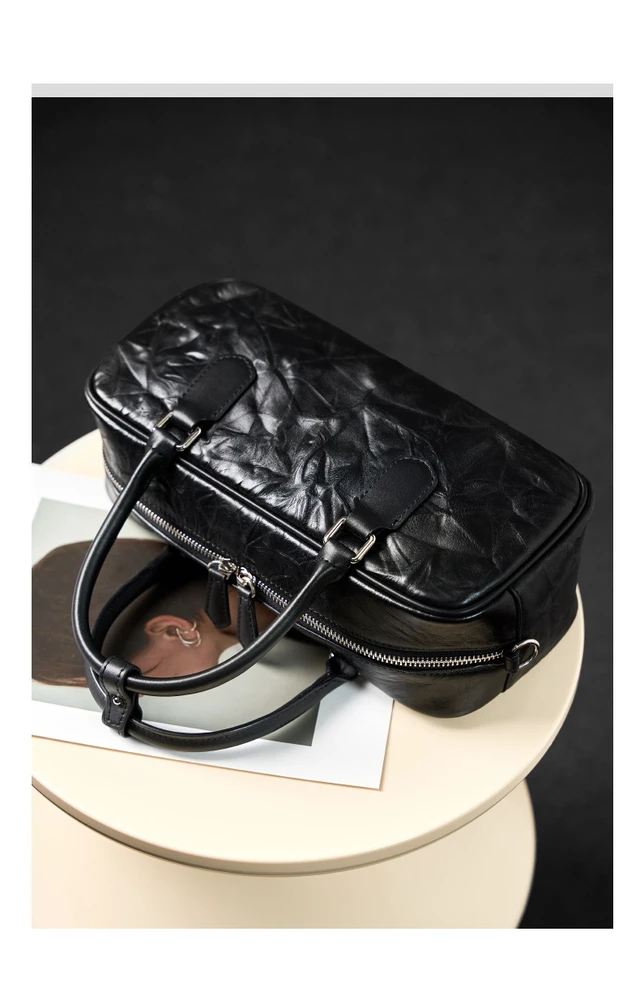 Alt view image 4 of 4 - Genuine Leather Purses and Handbags Black