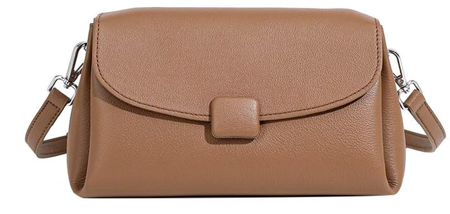 Main image of Genuine Leather Women Large Casual Handbag Apricot