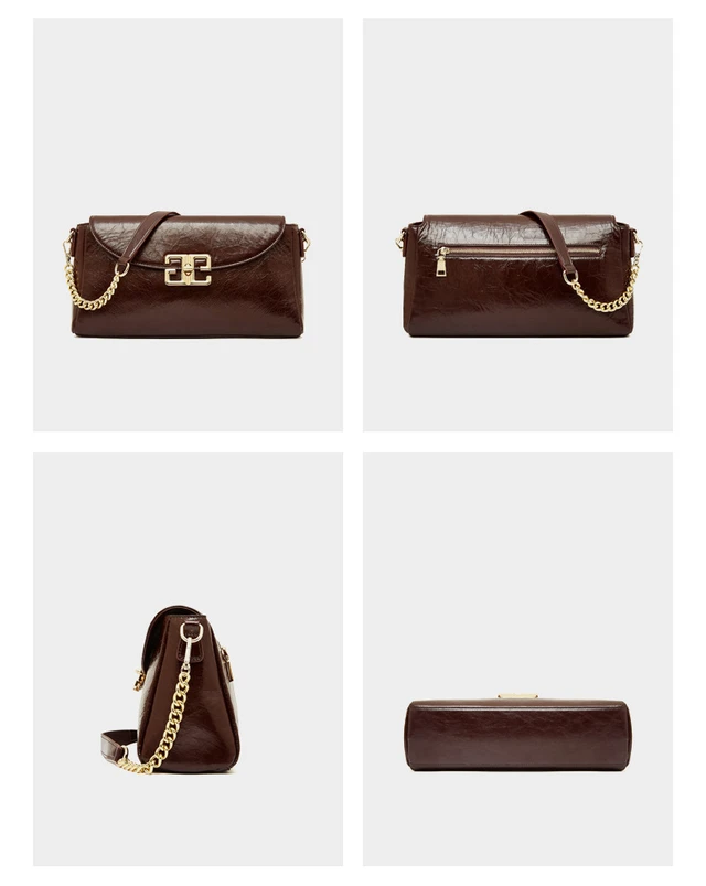 Alt view image 6 of 6 - Ladies' Genuine Leather Shoulder Crossbody Bag Lindy Small Bag Brown