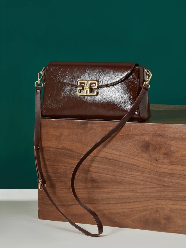 Alt view image 5 of 6 - Ladies' Genuine Leather Shoulder Crossbody Bag Lindy Small Bag Brown