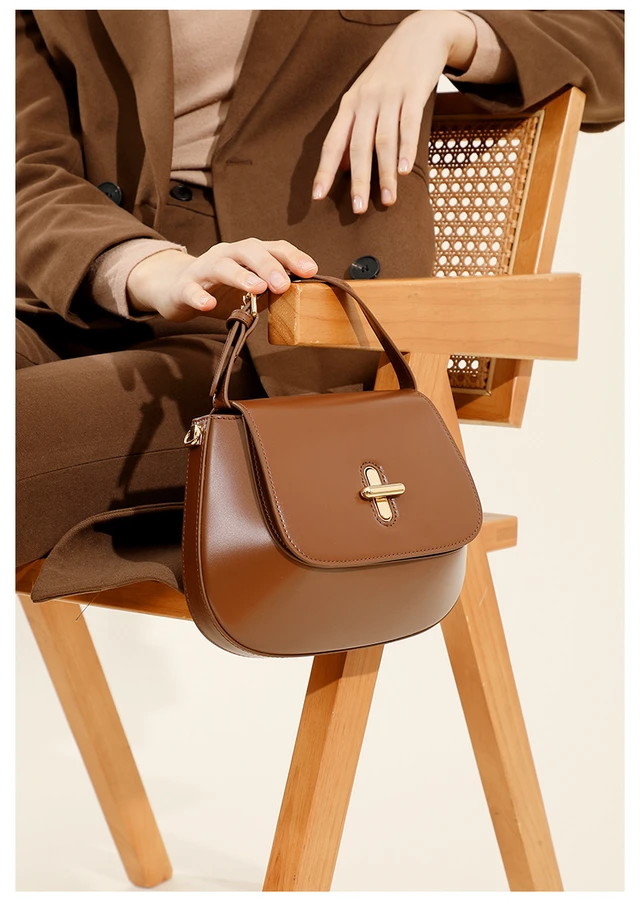Alt view image 2 of 5 - Genuine Leather Women Shoulder Bag Vintage Crossbody Purse Handbag Brown