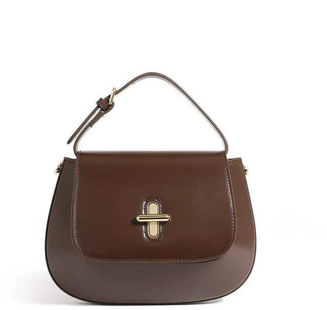 Main image of Genuine Leather Women Shoulder Bag Vintage Crossbody Purse Handbag Brown