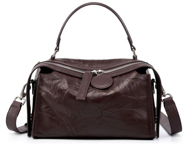 Main image of Genuine Leather Women Shoulder Handbags Brown