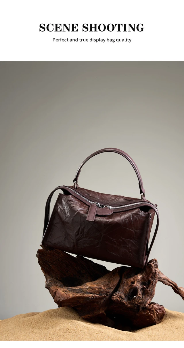 Alt view image 5 of 6 - Genuine Leather Women Shoulder Handbags Brown