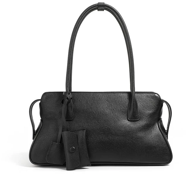 Main image of Genuine Leather Women Shoulder Handbag Tote Hobo Handbag Black