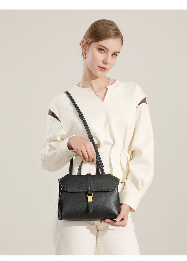 Alt view image 2 of 2 - Genuine Leather Women Handbag and Purse Black