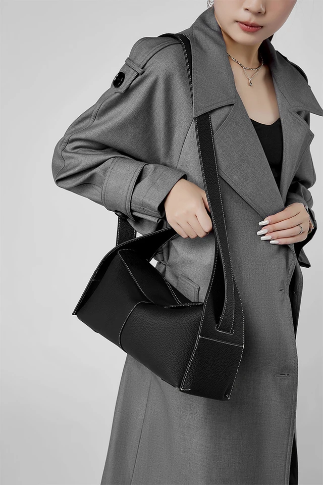 Alt view image 3 of 5 - Women Genuine Leather Handbag Black