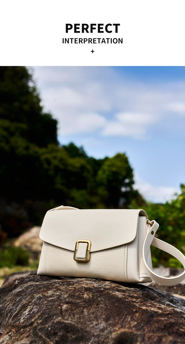 Alt view image 4 of 4 - Genuine Leather Women Tote Bag White