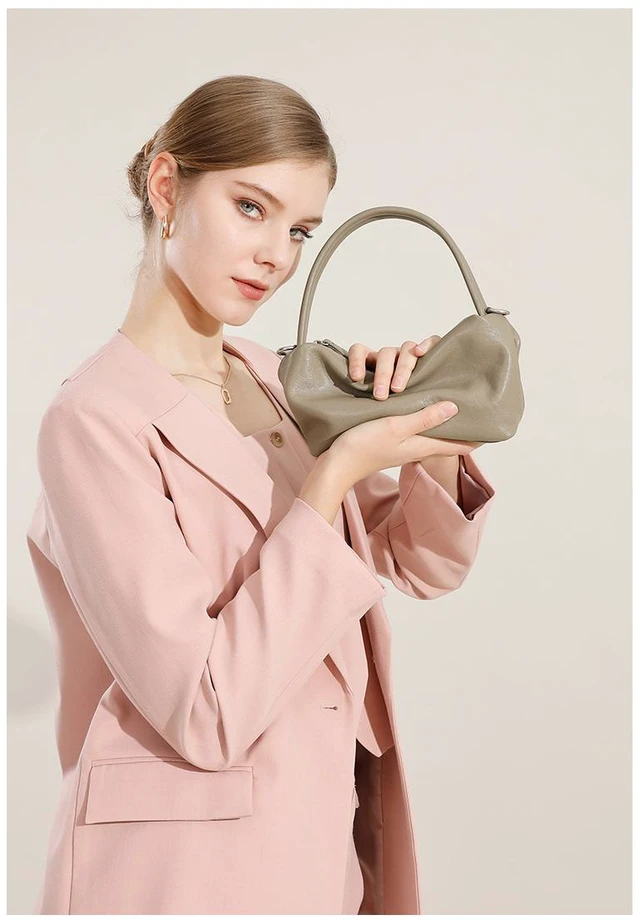 Alt view image 4 of 5 - Women's Genuine Leather Tote Bag Purse Handbags Grey