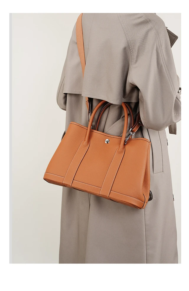 Alt view image 5 of 5 - Genuine Leather Women Designer Handbag and Purse Brown