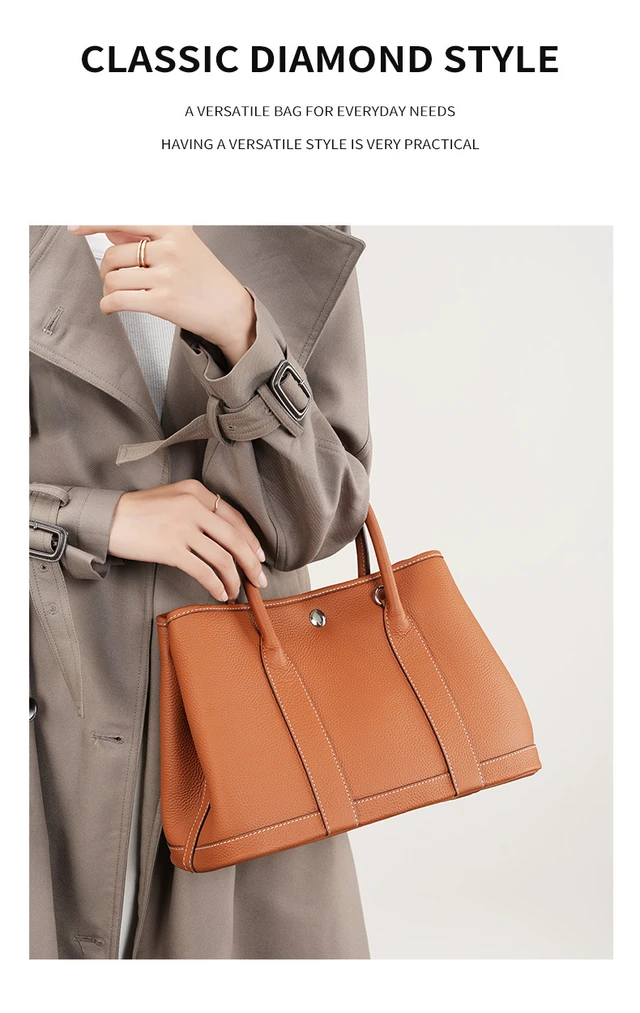 Alt view image 4 of 5 - Genuine Leather Women Designer Handbag and Purse Brown