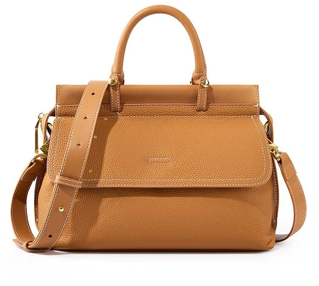Main image of Genuine Leather Women Western Shoulder Handbag Brown